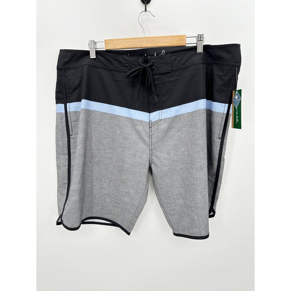 Travis Mathew Board Shorts Men 42 NWT Black Grey Level Five Heat Eco Collection
